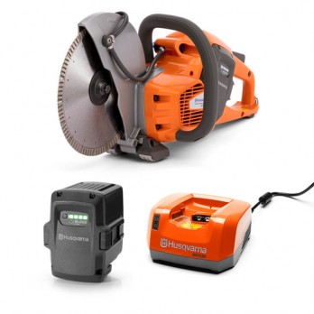 Husqvarna K535i Battery Powered 9" Cut Off Saw, Concrete Power Cutter 967795902 with Kit - 9" Blade, BLi200 Battery & QC330 Charger