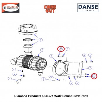5/16-18 Lock Nut Nylon 2900039 Fits Core Cut CC6571 Walk Behind Saw By Diamond Products