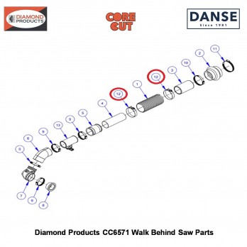 Hose Clamp, 3-1/2" T-bolt (3/4" Wide) 3202098 Fits Core Cut CC6571 Walk Behind Saw By Diamond Products