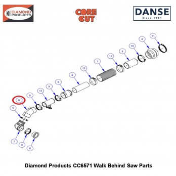 Hose Elbow Reducer 45 Deg 2506027 Fits Core Cut CC6571 Walk Behind Saw By Diamond Products