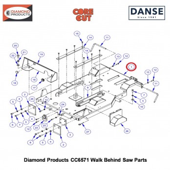 Frame Base (CC6571) 6019020 Fits Core Cut CC6571 Walk Behind Saw By Diamond Products
