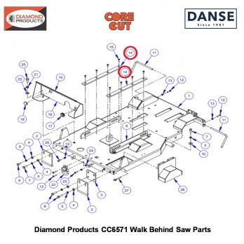 Engine Slide Bar 6019022 Fits Core Cut CC6571 Walk Behind Saw By Diamond Products