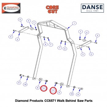 3/4-10 Lock Nut Nylon 2900467 Fits Core Cut CC6571 Walk Behind Saw By Diamond Products