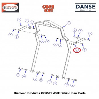Frame Lift Stop Brace (variations - See Notes!) 6019242 Fits Core Cut CC6571 Walk Behind Saw By Diamond Products