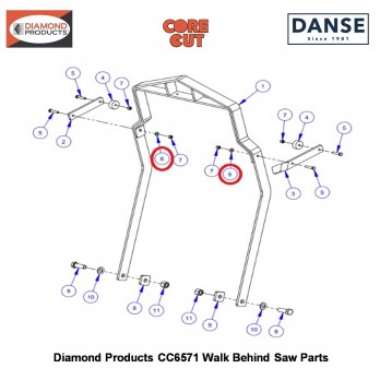 3/8" Flat Washer Sae Zinc (13/16"OD) 2900014 Fits Core Cut CC6571 Walk Behind Saw By Diamond Products