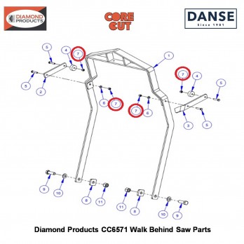 3/8-16 Lock Nut Nylon 2900018 Fits Core Cut CC6571 Walk Behind Saw By Diamond Products