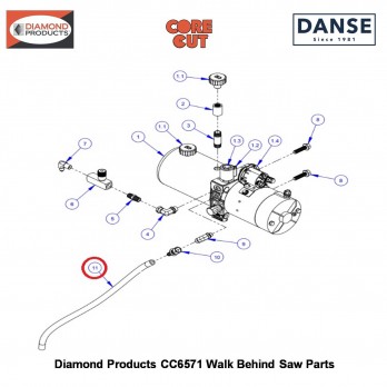Hose Return 3/8"ID X 19" (clear) 6010059 Fits Core Cut CC6571 Walk Behind Saw By Diamond Products