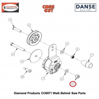 1/2-13 Lock Nut Nylon 2900026 Fits Core Cut CC6571 Walk Behind Saw By Diamond Products