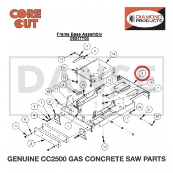 Frame Base 604790A for CC2500 Saw by Core Cut Diamond Products