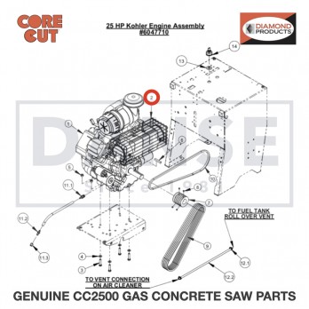 Muffler Assembly-Kohler 6047897 for CC2500 Saw by Core Cut Diamond Products