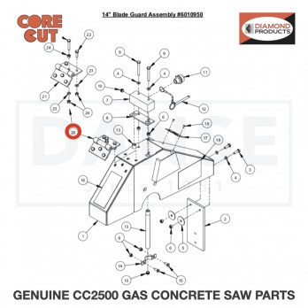 Hinge Assembly 6048026 for CC2500 Saw by Core Cut Diamond Products