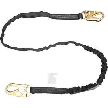 22460A 6' Tubular web lanyard with internal shock absorbing core.  Black by FrenchCreek Production